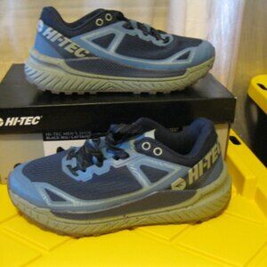 HI-TEC Men's Trail Breathable Mesh Lining Shoes black Iris/Blue size 9 (1425)